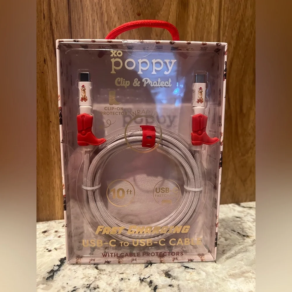 XO Poppy USB-C to USB-C Cable with Protectors - Boots/Dog